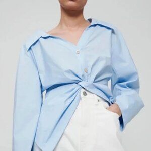 Nanushka Idris Twist Front Poplin Shirt